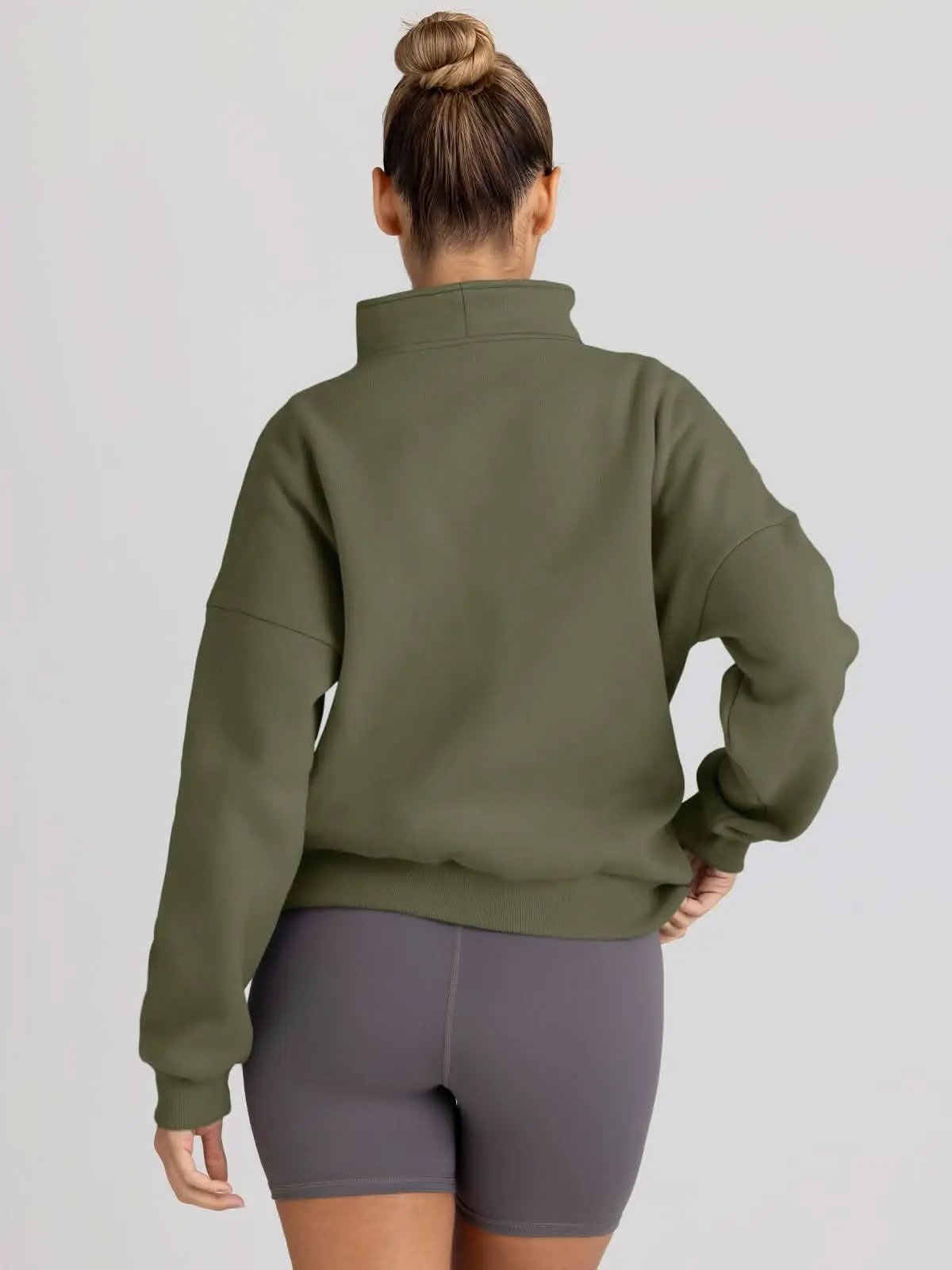 Trendy Queen Sweatshirts Half Zip Pullover Quarter Zip Oversized Hoodies Sweaters Comfy Fall Outfits 2024 Y2K Winter Clothes - Love Salve